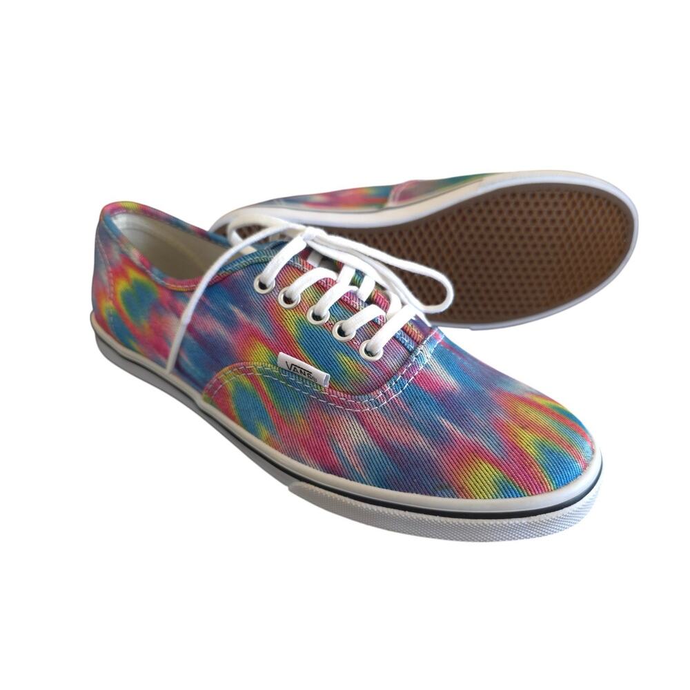 Vans Authentic Lo Pro Rainbow Tie Dye Classic Skate Shoes Size 6 Men, 7.5 Women